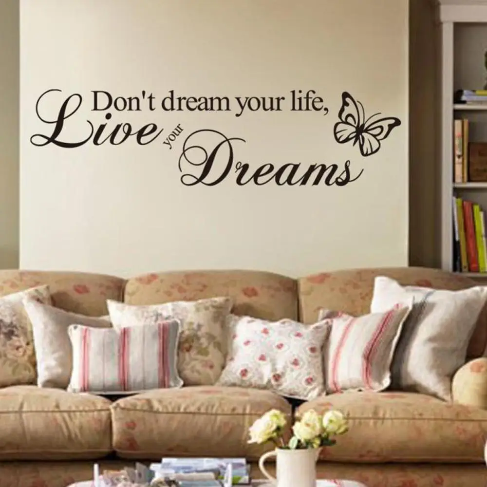 Виниловая наклейка на стену с надписью Dream it Your Life 60 х15 см | Дом и сад