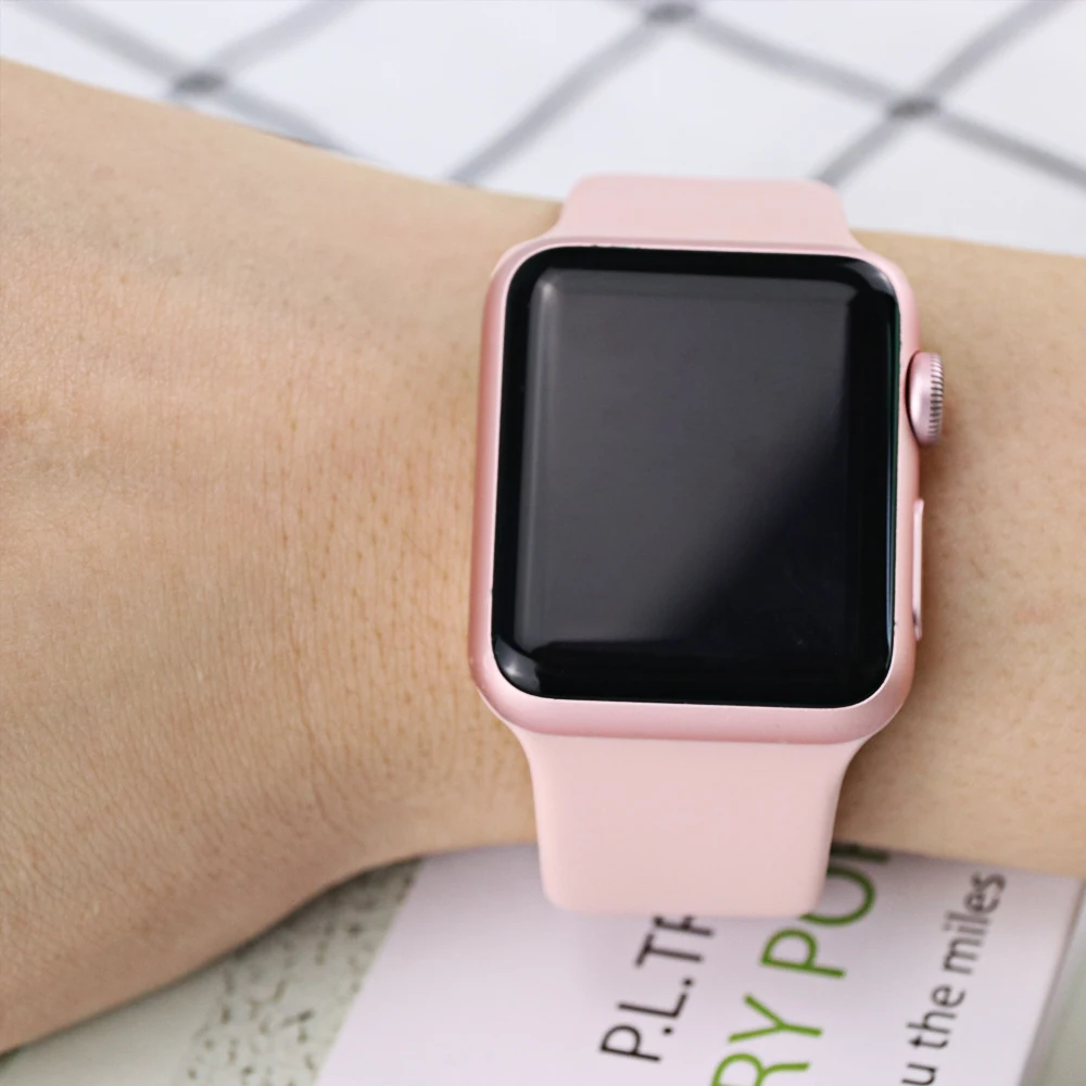 Спортивный мягкий силиконовый ремешок для Apple Watch, ремешок 44 мм, 40 мм, серия 5, 4, браслет для часов iWatch, ремешок 38 мм, 42 мм, 3, 2, 1, аксессуары