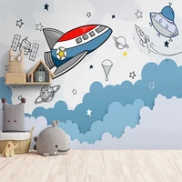 space astronaut rocket planet childrens room background wallpaper eco friendly custom photo mural painting papel de parede 3d