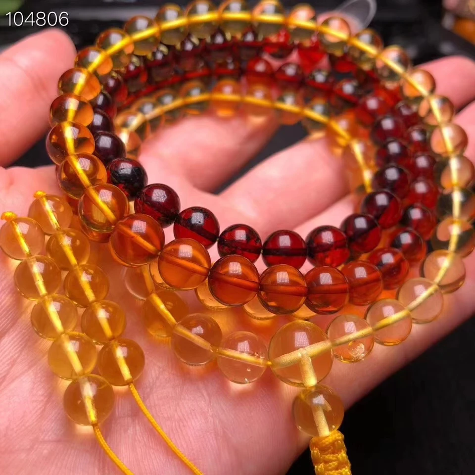 Сертификат 7 мм Натуральный Янтарный цвет красный желтый золотой янтарный