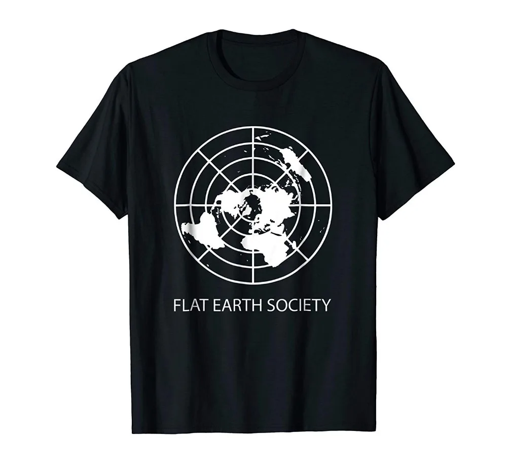 Летний стиль новая футболка мужская плоская Земля society забавные повседневные
