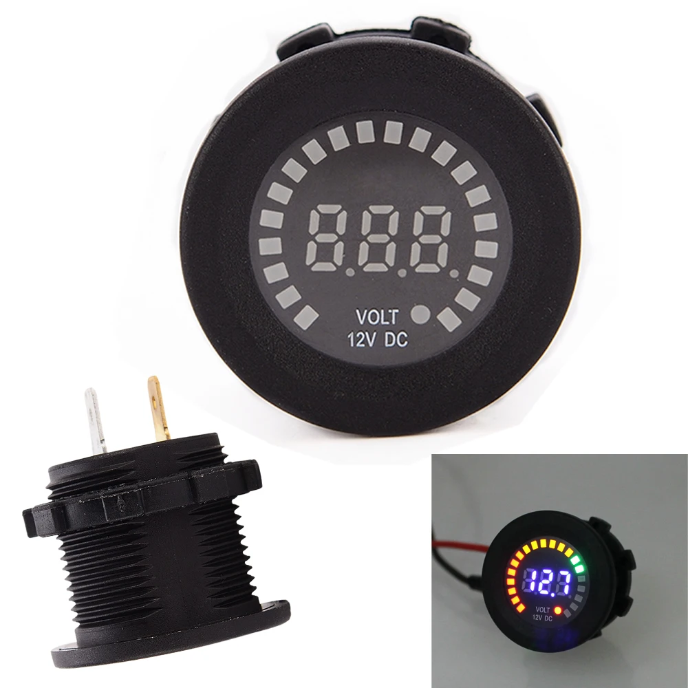 12 В Универсальный светодиодный цифровой вольтметр для автомобиля розетка