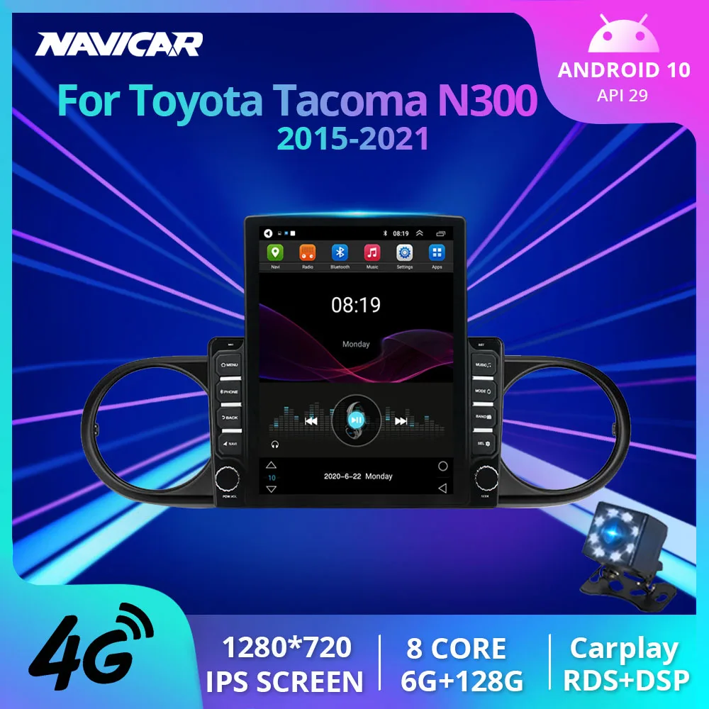 

Car Radio For Toyota Tacoma N300 2015 2016 2017-2021 2 Din Android10.0 Radio 6G+128G Stereo Receiver Radio Automotive Multimedia