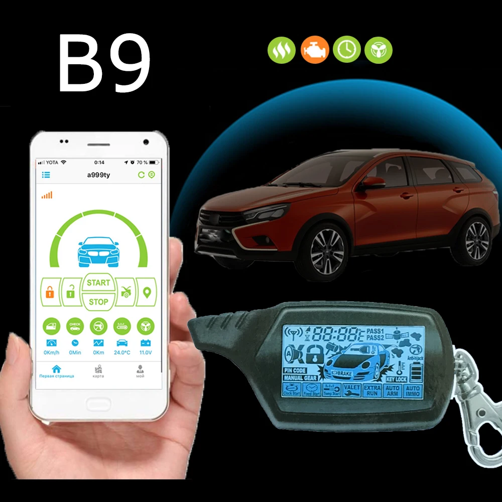 Автомобильный GPS навигатор B9 система Антивор с GSM gsm gps для России|Охранная