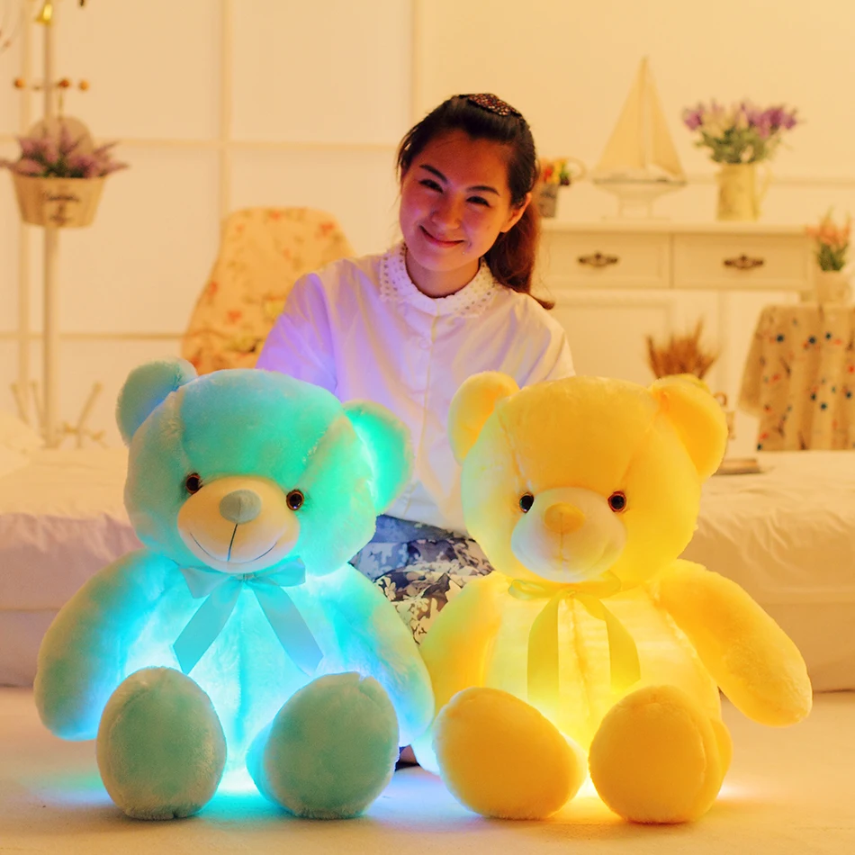32/50cm Creative Light Up LED Teddy Bear Stuffed Animals Plush Toy Colorful Glowing Christmas Gift for Kids Pillow | Игрушки и хобби