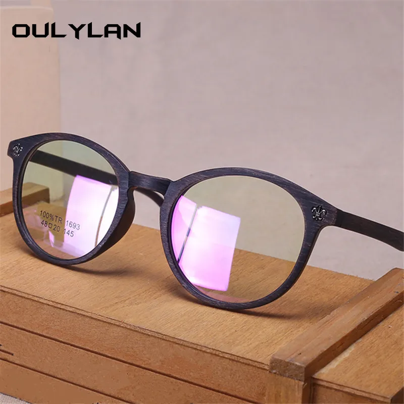 Oulylan TR90 круглые очки, оправа для мужчин и женщин, винтажные ультралегкие прозрачные очки для женщин, ретро очки, оправа для очков, унисекс