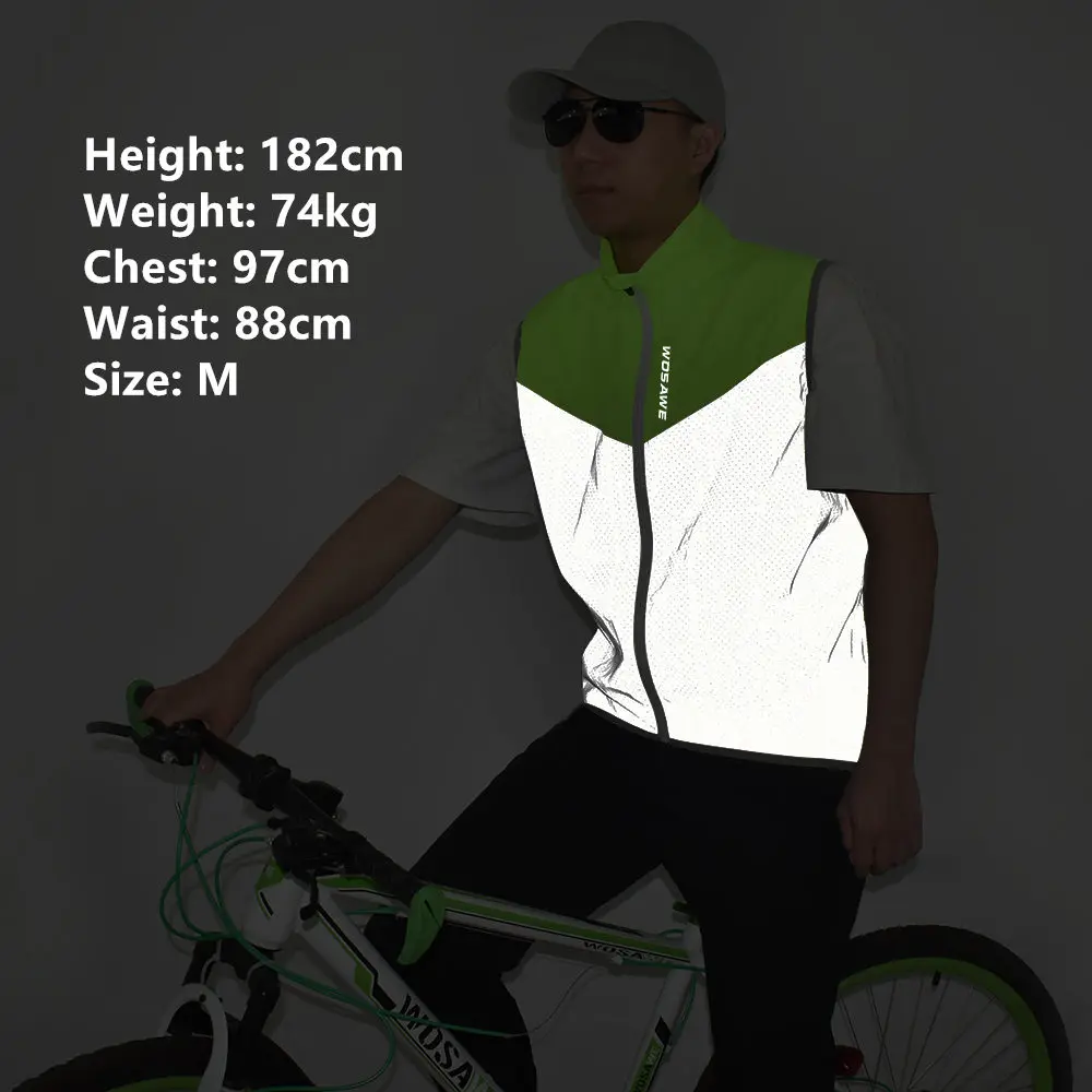 

WOSAWE Outer Windproof Sleeveless Motorcycle Jackets Sports MTB Bike Wind Coat Outdoor Motorbike Reflective Gilet Windbreaker