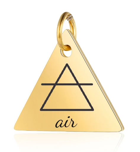 20 шт. треугольные Амулеты с алхимическим символом Кулоны из нержавеющей стали