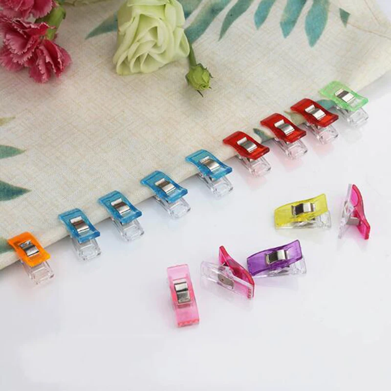 

10 pcs Job Foot Case Multicolor Plastic Clips Fabric Clamps Patchwork Hemming Sewing Tools Sewing Accessories