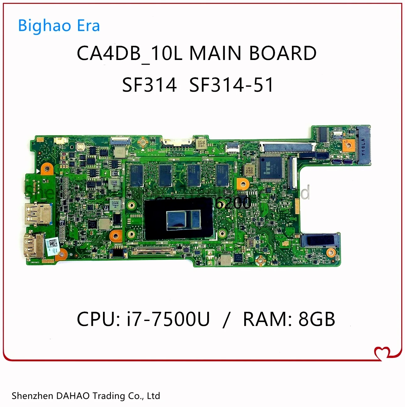 

For Acer Swift 3 SF314-51 SF314-51G Laptop Motherboard With i7-7500U CPU 8G-RAM 100% Fully Tested NBGKK1100J NB.GKK11.00J