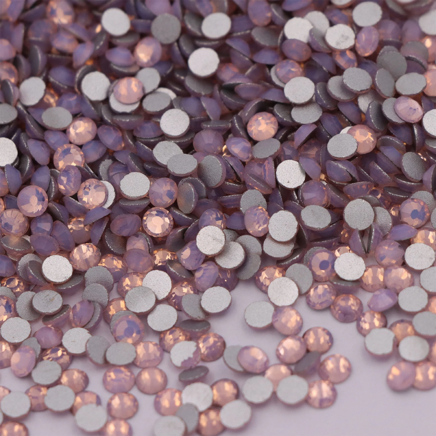 Искусственный розовый опал без горячей фиксации Стразы с плоской задней круглой