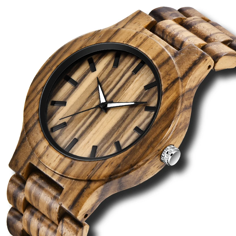 Топ люксовый бренд классические модные мужские деревянные часы кварцевые