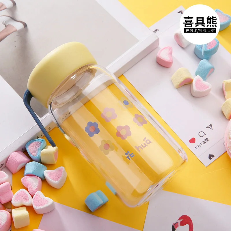 Милый цветок двухслойная прозрачная стеклянная высокотемпературная стойкая