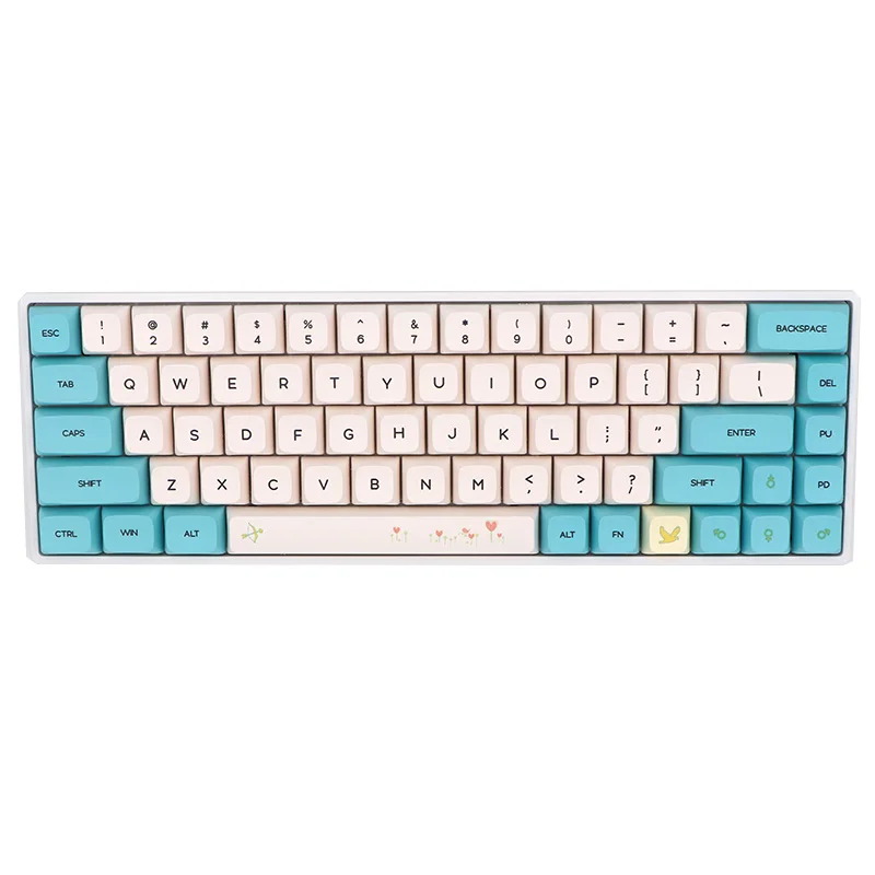 

Keypro Chunyang Cyan white Ethermal Dye Sublimation fonts PBT keycap For Wired USB mechanical keyboard 129 keycaps