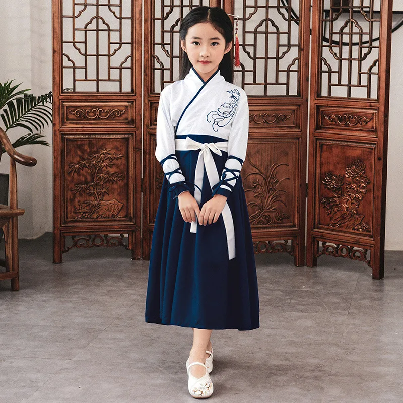 

Chinese Traditional Tang Dynasty Hanfu Girl Party Dress Kids Uniforms Children Performance Stage Clothing Set Boy Dance Costumes