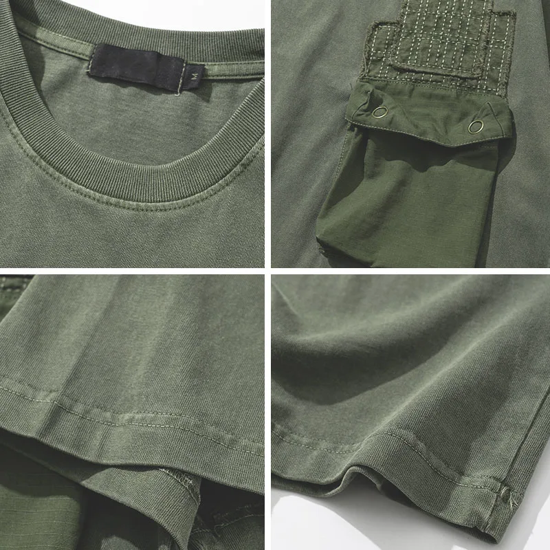Летняя модная мужская футболка в стиле милитари ретро японский стиль Харадзюку