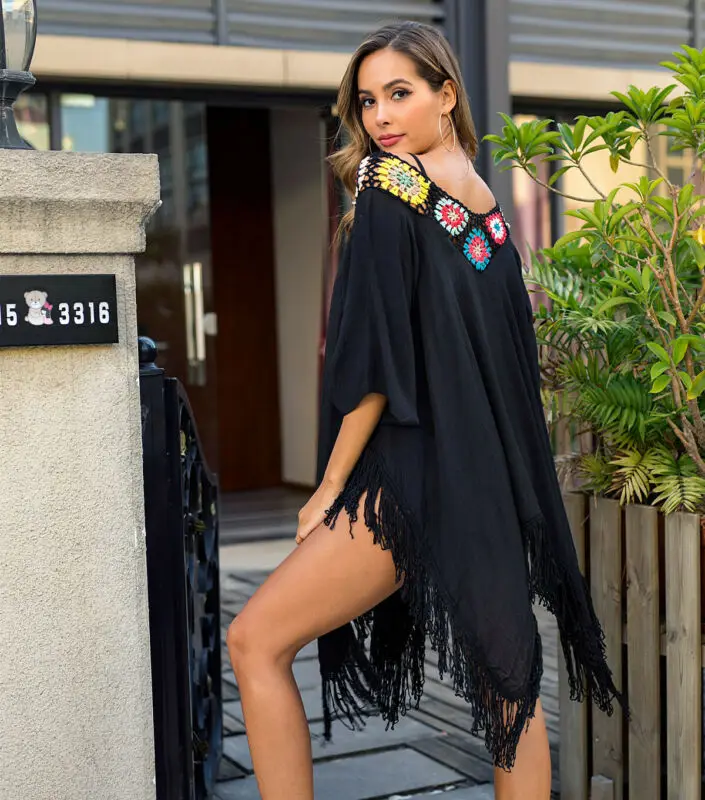 2020 New Women Beachwear Swimwear Bikini Beach Wear Cover Up Tassel Ladies Summer Dress | Женская одежда