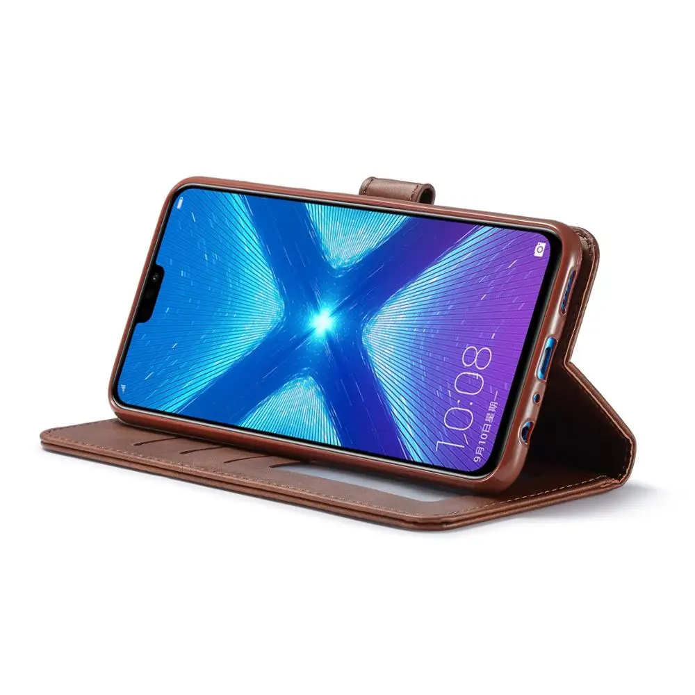 Роскошные кожаные чехлы для телефонов Huawei Y9 2019 откидной Футляр кредитных карт