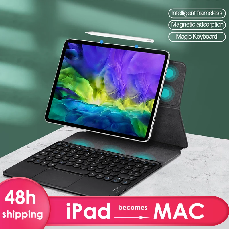 Чехол с магнитной клавиатурой для 2020 iPad Pro 12 9 умный чехол книжка 11 2018 Bluetooth