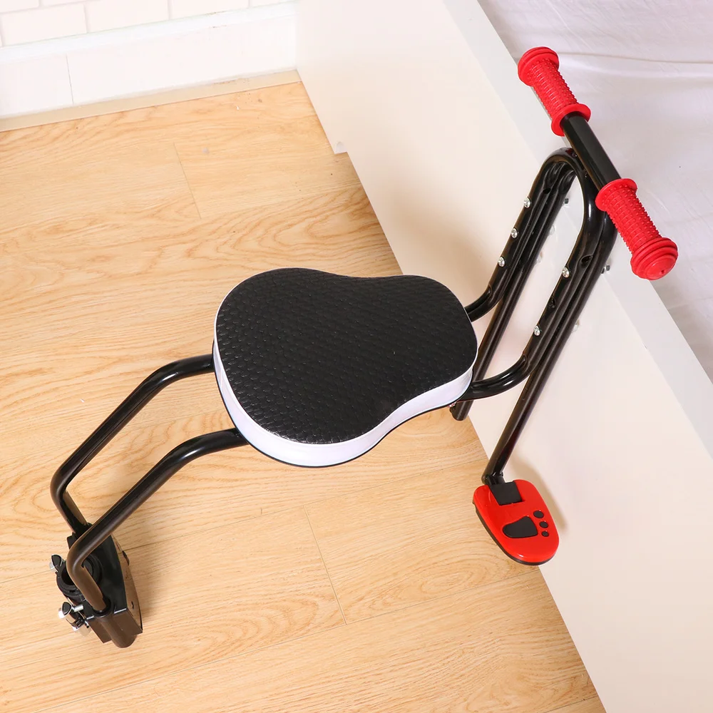 

Children Bike Seat Quick Dismounting Seat Electrombile Preposed Safety Seat With Armrest Pedal Standard Black