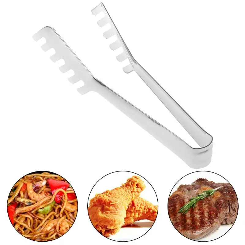 Нержавеющая сталь спагетти щипцы для лапши толще мульти зуб торт клип салат