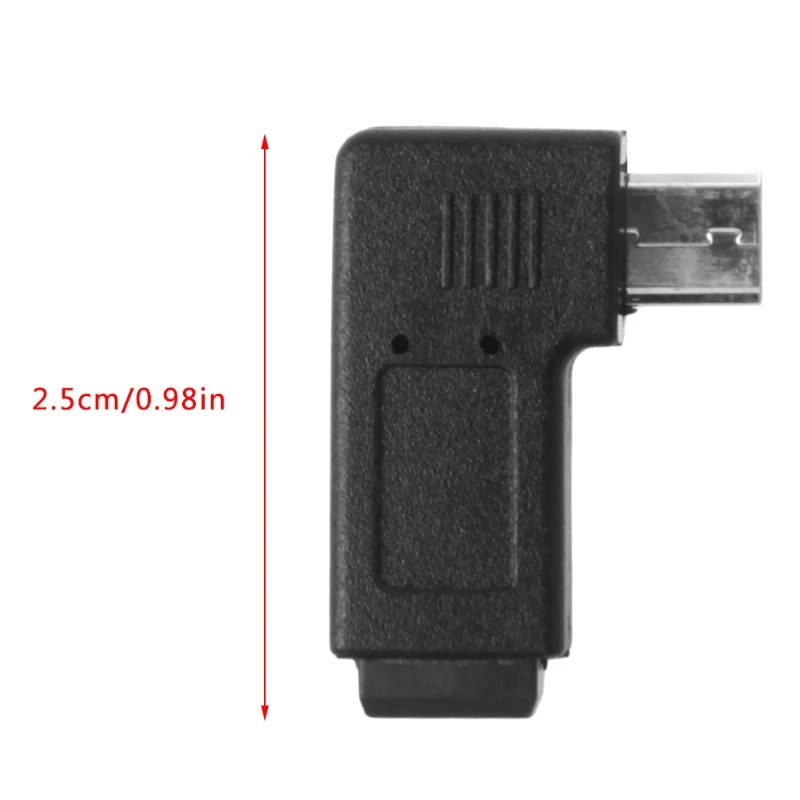Переходник Mini USB 5Pin (гнездо)/Micro (штекер) 90 градусов левый/правый угол для