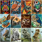 AZQSD Unframe цветная Сова животные Diy Краска для рисования по номерам набор Современная Настенная художественная картина акриловая краска по номерам для подарка 40х50см