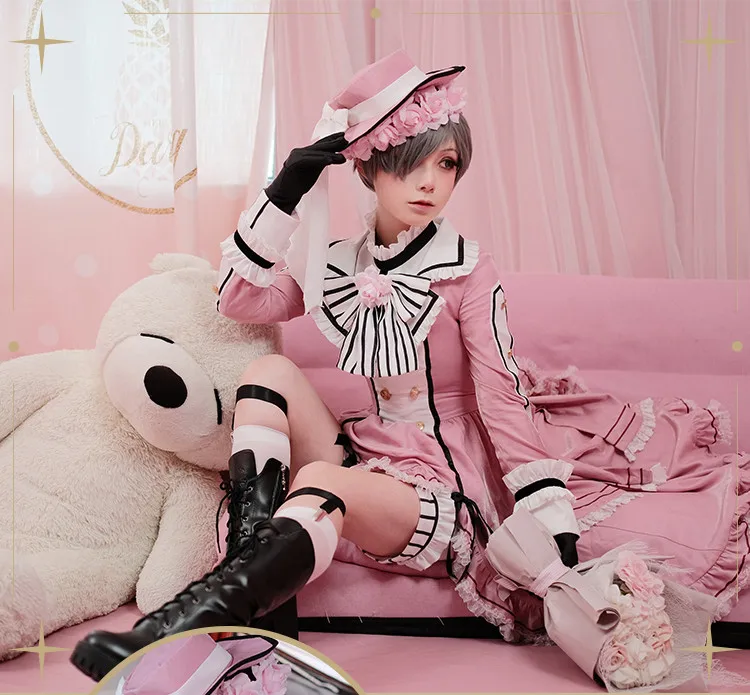 Аниме Черный дворецкий костюм для косплея Ciel Phantomhive Robin платье лолиты на Хэллоуин B