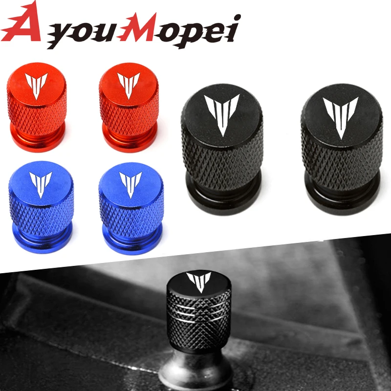 

For Yamaha Logo xj6 nmax mt07 mt09 banshee vstar fz6 ybr125 r3 fz1 r1 r6 Car Wheel Tire Cover Air Valve Stem Caps Accessories