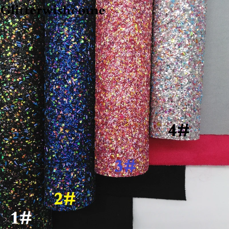 Glitterwishcome 21X29 см А4 Размер синтетическая кожа, плотная блестящая кожа, искусственная ткань из искусственной кожи винил для бантов, GM049A