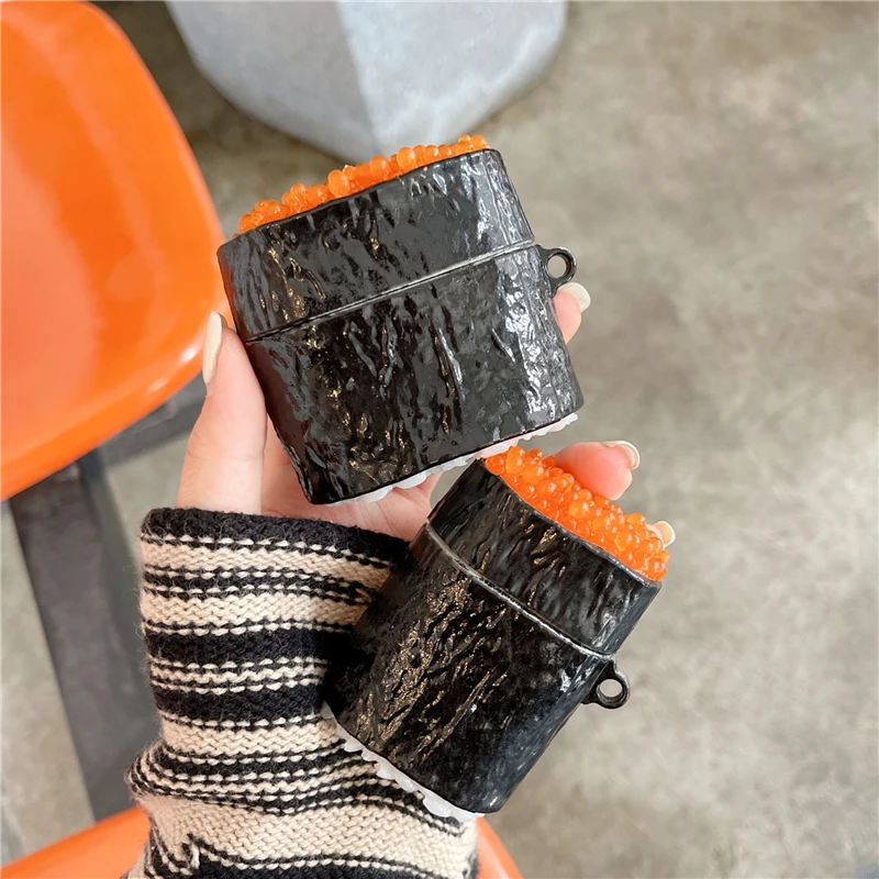 

Japan Caviar Sushi Case For AirPods 1 2 Pro Box Food Soft Silicone Wireless Bluetooth Earphone Protection Cover AirPods Funda