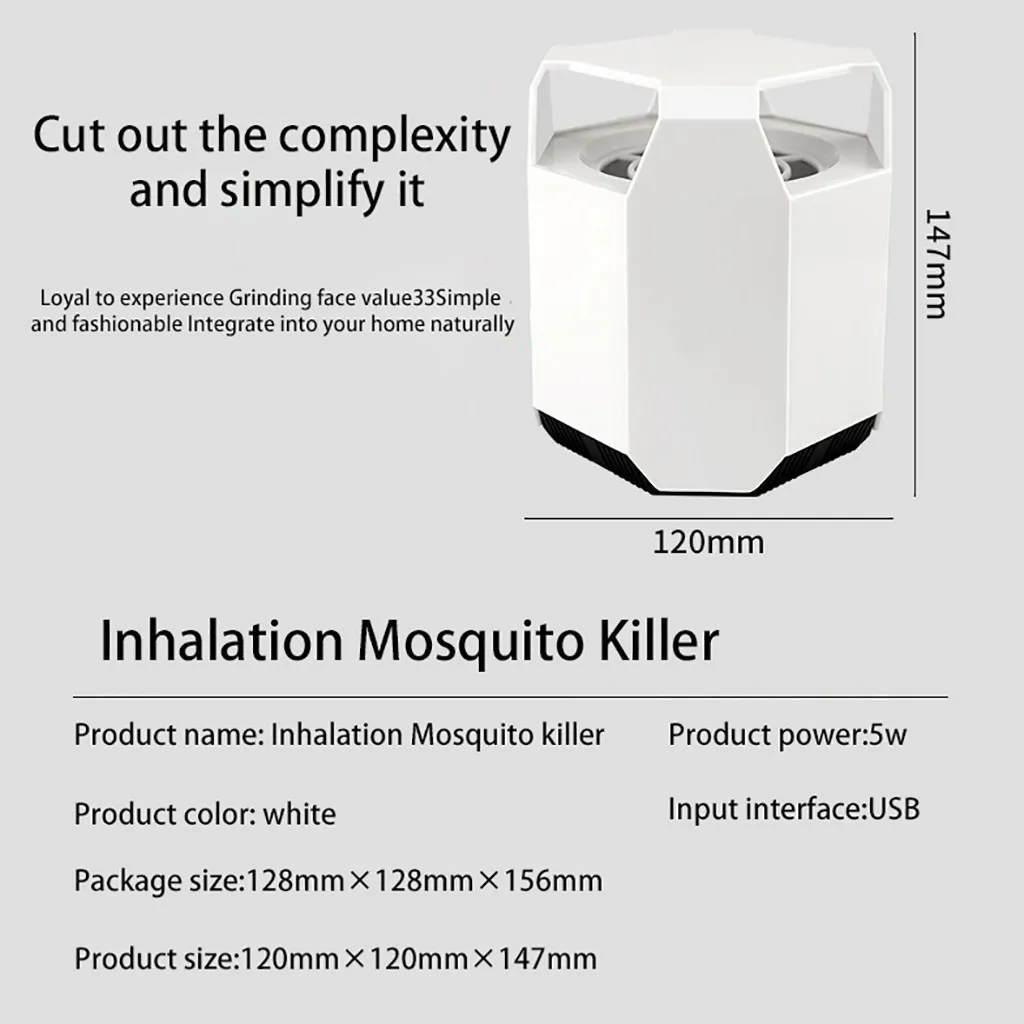 

Mosquito-killer Light 5w Usb Smart Optically Controlled Insect Killing Lamp Uv Repellent Lamp Indoor Outdoor Mute Mosquito Trap