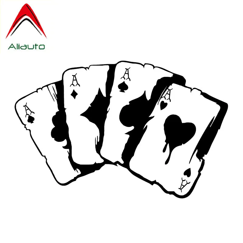 

Aliauto Creative Classic Poker Graphic Vinyl Motorcycle Waterproof Sunscreen Anti-UV Reflective Decal Decoration,15cm*9cm