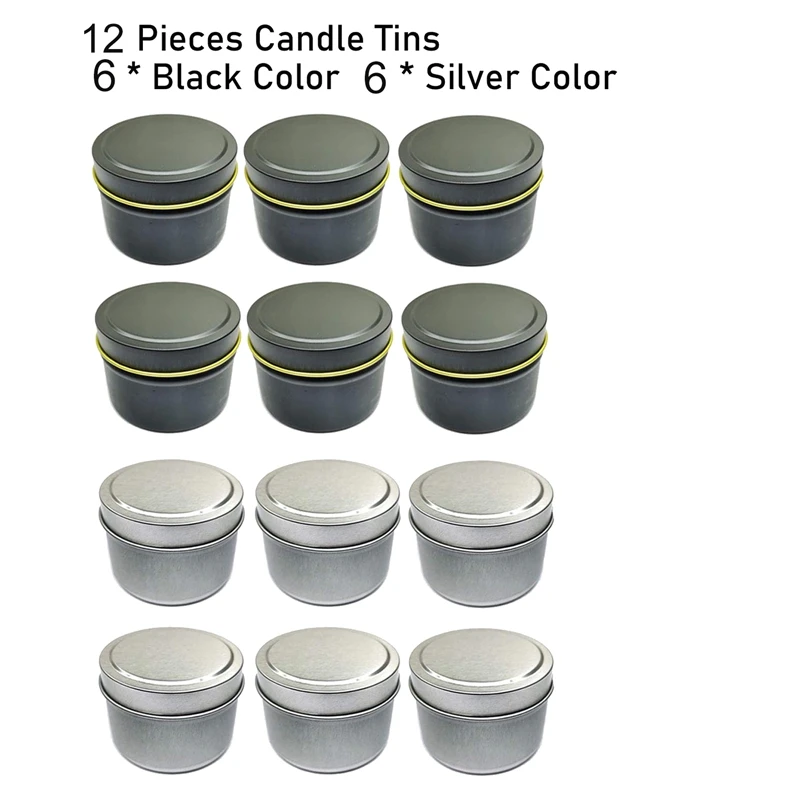 

12Pcs 4Oz Candle Containers Candle Tin Jars Round Shape Candle Storage Box for DIY Candle Making Kit
