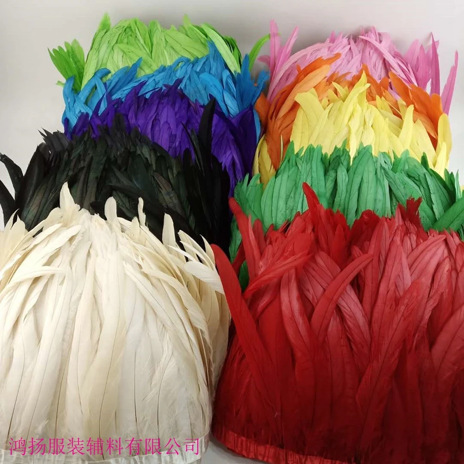 1 ярд натуральные петухи перья отделка бахромой ручная работа сделай сам перо для