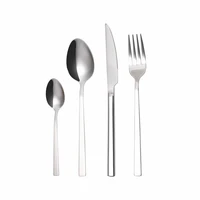 silver tableware stainless steel cutlery set mirror kitchen dinner set fork spoon knife gold dinnerware set 4pcs dropshipping