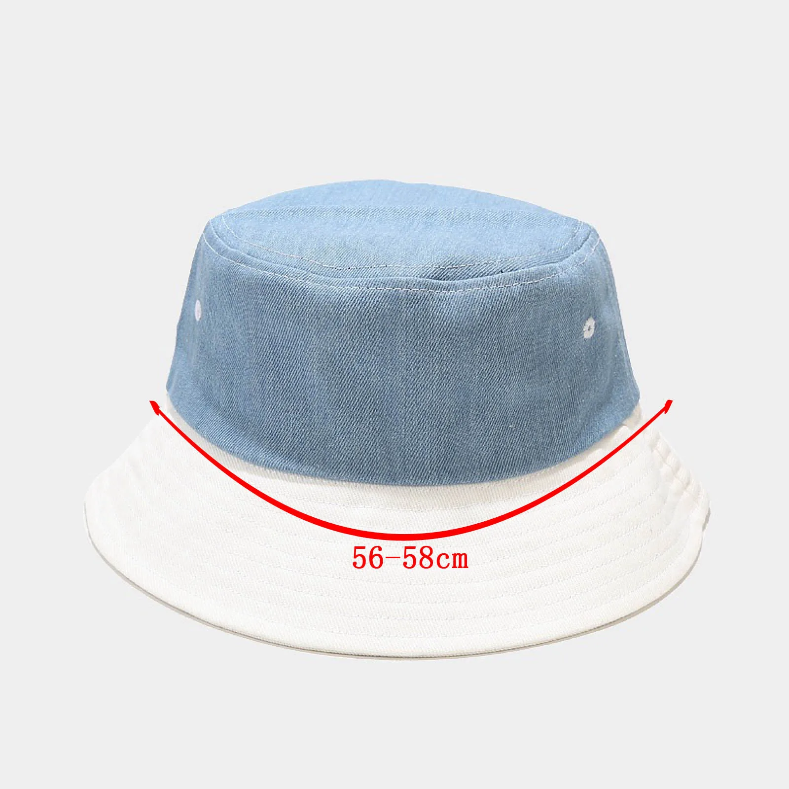 

#5 Adult Fashion Splicin Denim Sunshade Fisherman Hat Basin Hat Outdoor Bucket Double-sided Wear Spring Lady Fisherman Hat