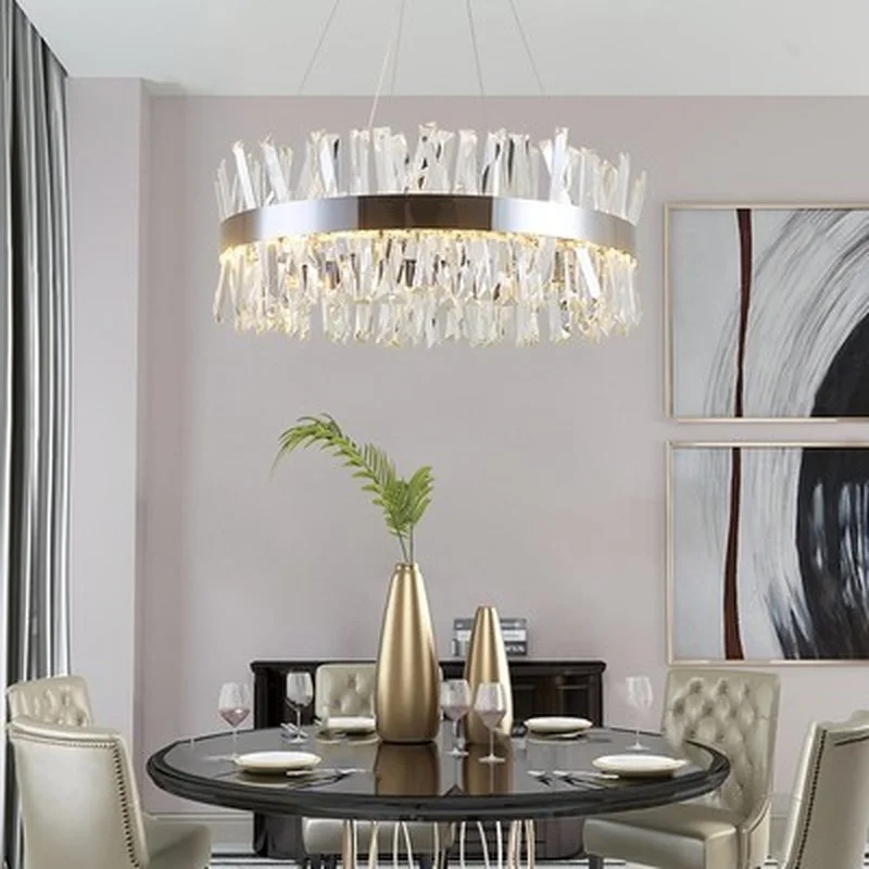 

Modern Crystal Chandelier for living Room Gold/ Chrome LED Chandeliers Lighting Round Home Decor Lustres De Cristal