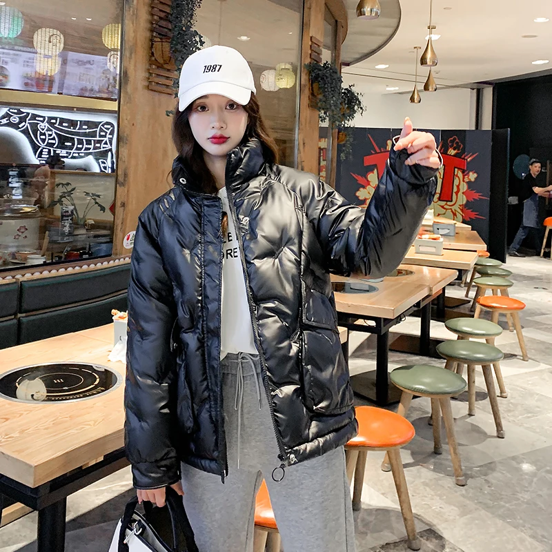 

LY VAREY LIN Winter Jacket Women White Woman Parkas Pink Casual Warm Coat Embroidery Cotton Padded Outwear Short Bubble Coats
