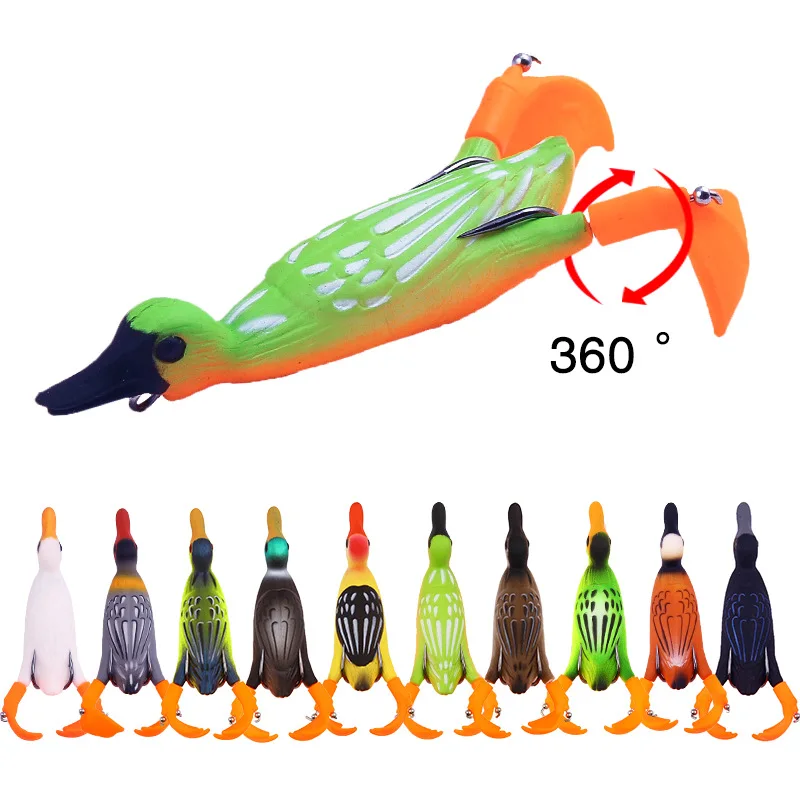 

1Pcs New 8cm 12g Duck Floating Soft Lure Shad Wobblers Silicone Fishing Lures Worm Artificial Bait Pike Fishing Tackle Crankbait