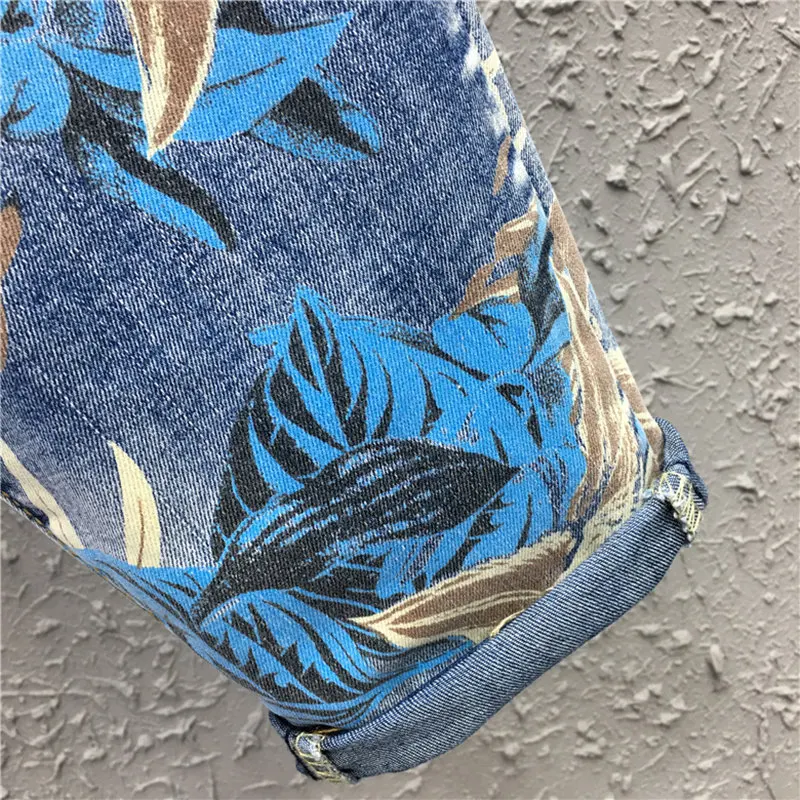

High quality Jeans Women High waist Loose Casual Harem Pants Korean Vintage Floral Printed Casual Female Fashion Denim Trousers