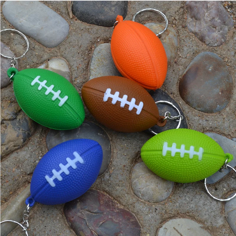 Мяч для снятия стресса из полиуретановой пены игрушки регби мяч брелок кулон