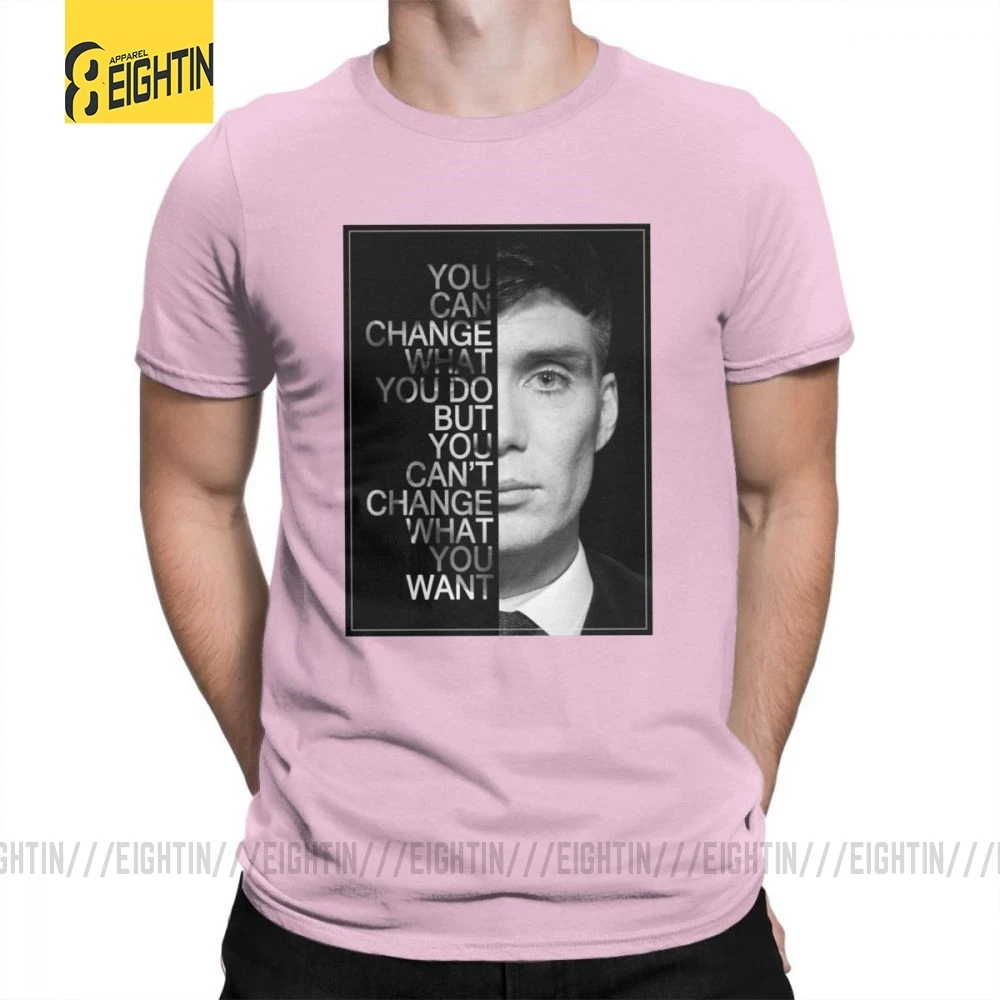 Peaky Blinders мужские футболки с круглым воротником, футболки для отдыха, высокое качество, короткий рукав, хлопок, футболки размера плюс, Популярные - Цвет: Розовый