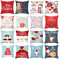 new santa elk holiday home decoration polyester pillowcase for sofa car home decoration accessories