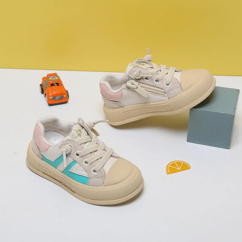 

New Pu Leather Baby Boys Girls Casual Shoes Fashion Patchwork Kids Board Shoes Fashion Sneakers Toddler Fashion Sneakers
