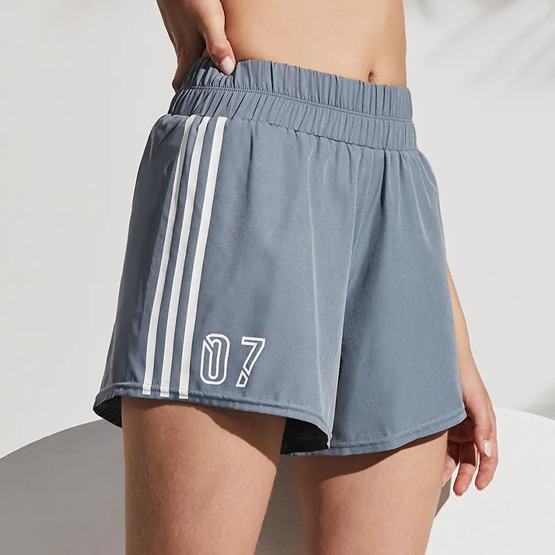

The new three-bar anti-empty running shorts casual sports gym women wear quick-drying breathable yoga shorts