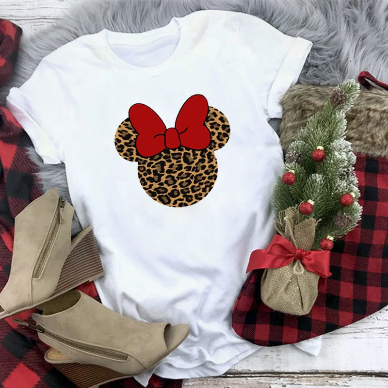 WT0311-White Рождественская футболка Для женщин T рубашки для мальчиков Модные Графический милый каваи Hipster футболка Micky женский Camiseta Mujer - Цвет: WT0311-White