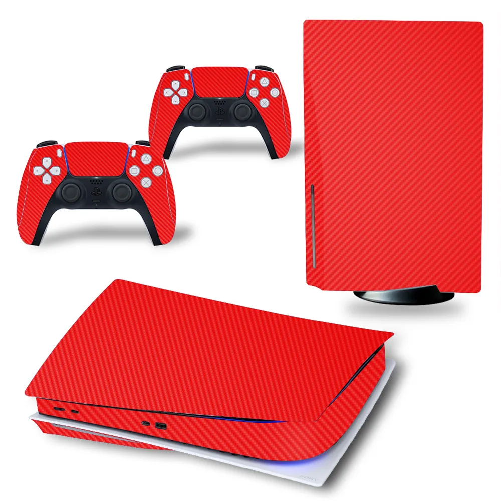 Наклейка из углеродного волокна forPS5 на дисках наклейка для игры 5 консолей и 2