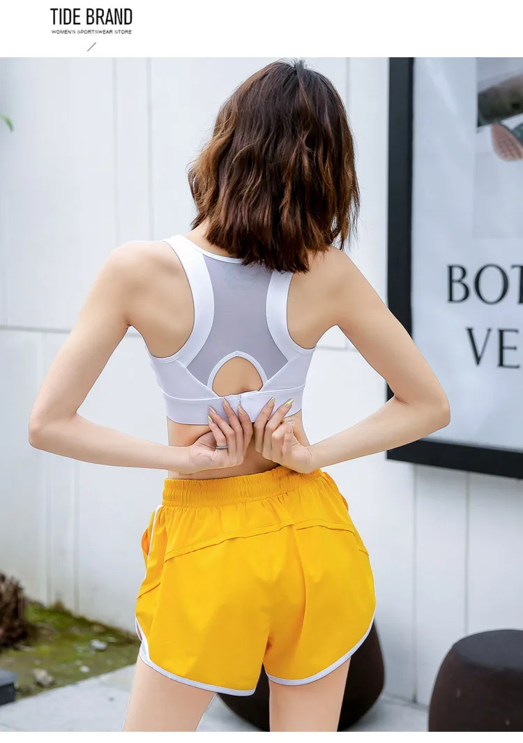 

2 In 1 Running Sport Shorts Women Yoga Shorts with Pocket Mesh Breathable Fitness Shorts Quick Dry Workout Shorts Gym Sportswear