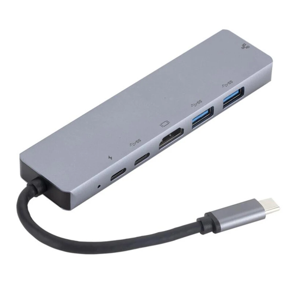 Зарядное устройство Type C для rj45 hdmi PD концентратор 6 в 1 гигабитный Ethernet Lan 4K Mac book Pro